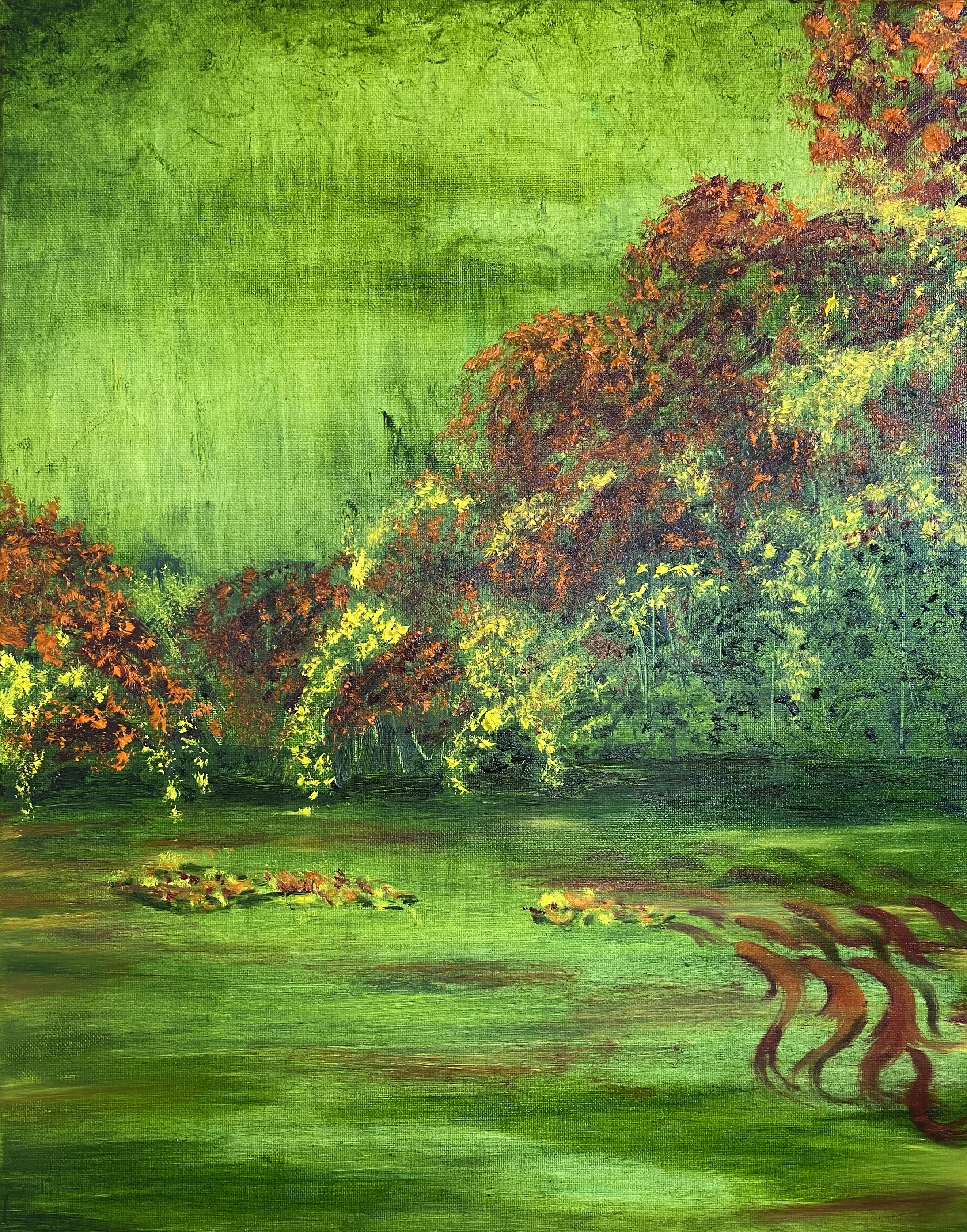 Misty Green Pond by Rachel Rehm